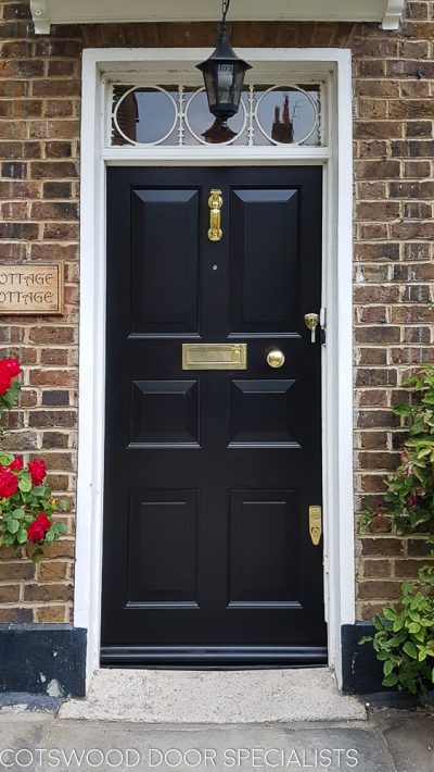 Georgian raised panelled door with fanlight frame - Cotswood Doors