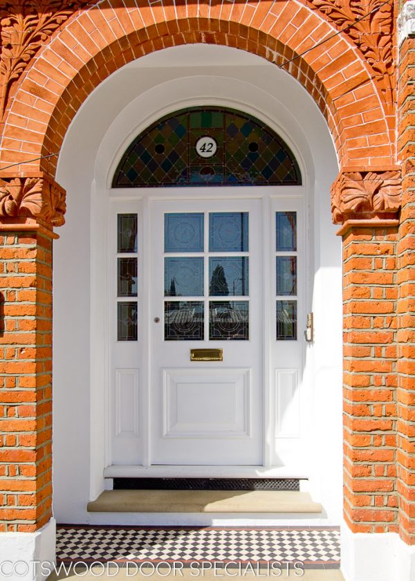 Large Edwardian Front Door With Arched Top Frame Cotswood Doors