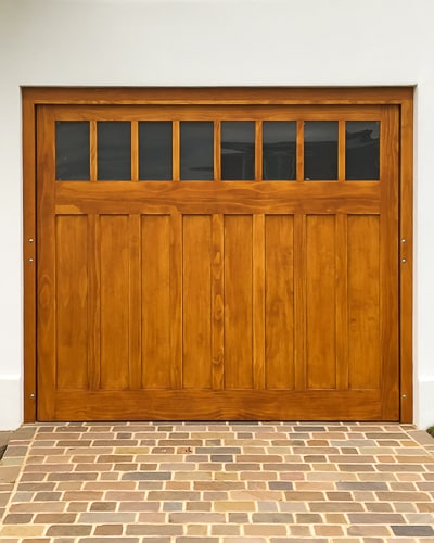 Bespoke Accoya deco garage door - Cotswood Doors London